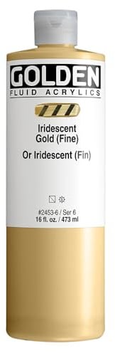 Golden : Fluid Acrylic Paint : 473ml (16oz) : Gold Fine Iridescent