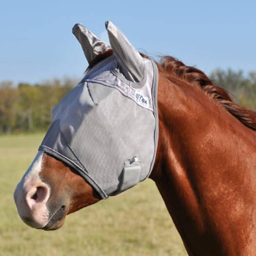 Cashel Crusader Fly Mask, Standard with Ears (Grey, Yearling)