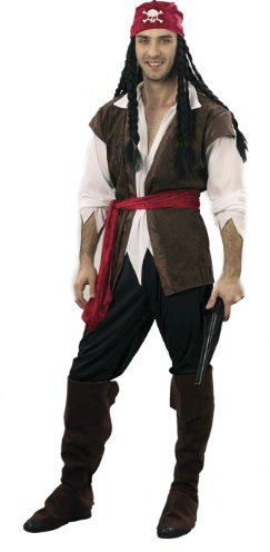 Ciao 16105-Pirata, Costume travestimento per Adulti, Marrone/Bianco/Nero/Rosso, Uomo, XL (52-54)
