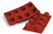 Silikomart SF050 CANNELÉ Molde de Silicona Ø55 h 50 mm, Rojo, 30 x 17 x 5,5 cm