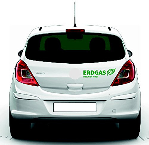 blattwerk-design KFZ-Aufkleber, Ich fahre mit Erdgas - Natürlich mobil, Größe ca. 300 mm x 100 mm, Umwelt, Erdgas, Auto, Auswahl (M061 Hellgrün)