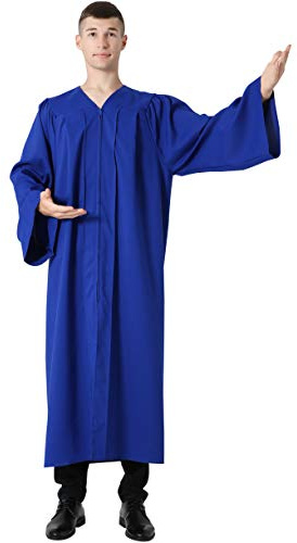 IvyRobes Adults Choir Robe Clergy Confirmation Baptism Robe Church Costume Priest Pastor Preachers Royal XXL