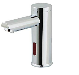 Ramon Soler 231315 Soltronic Grifo contactless para lavabo agua o premezclada, cromado de alta resistencia diamond finish, con baterias alcalinas y transformador, descarga automática anti-legionela