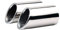 Top-Longer 2x Tuyau d’Echappement Embout D'Échappement Silencieux Embout de Pot D’échappement En Acier Inoxydable Poli et Chromé Plug & Play