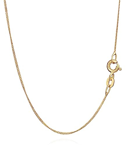 NKlaus 36cm Panzerkette 585 Gelbgold 14 Karat elegante Halskette filigrante Breite 0,8mm Collier 0,98g federleicht 8835