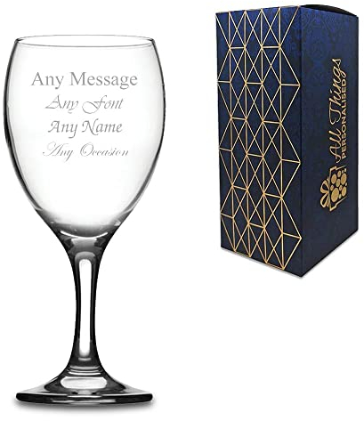 Personalised Engraved Imperial Wine Glass, 12oz or 340ml, Quality Personalised Wine Glass, Makes The Perfect Personalised Gifts for Women, Wine Gifts for Women That are Ideal for Any Occasion