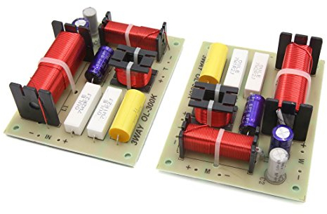 sourcing map Crossover Filtres 3 Voies Diviseur Fréquence 2pcs Haut Parleur Audio pour Amplificateur 180W