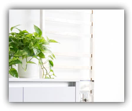 Frameless Rectangle Glass look Acrylic Mirror - Stick on Mirror - Complete Kit - Bedroom - Living Room - Hallway - Any Room | Shatter-Resistant, Frameless, Lightweight, Easy Stick-On, For Home & Travel