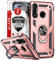 LeYi Cover per Huawei P30 Lite con 2 Pellicola in Vetro Temperato, 360° Rotante Anello Magnetica Supporto Difesa Militare TPU Case Silicone Custodia per Huawei P30 Lite /P30 Lite New Edition Rosa