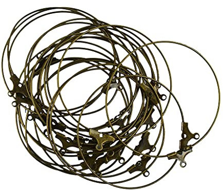 Perfeclan 20pcs Große Ohrring Creolen Weinglas Charm Ringe Erkenntnisse Schmuckherstellung 40mm, Bronze