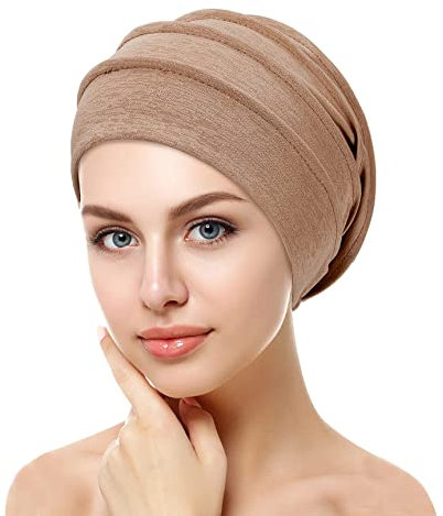 VUCDXOP Damen Turban Elastisch Bandana Kopftuch Sommer Hut Chemo Kopfbedeckungen Headwear Muslim Kopftuch Turban Mütze Beanie Kopf Schal Hut