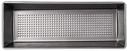 KADAX Molde para Horno, Molde rectangular, Bandeja para hornear de Acero con Recubrimiento Antiadherente, Fuente de Horno, plateado Molde para Pasteles (35 x 11,5 x 7,5 cm)