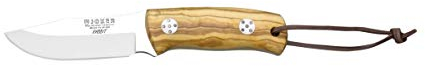 joker Coltello da Caccia Coniglio, Lama in Acciaio Inox MOVA 8,5 cm, con Cache in Legno d'ulivo, 130 Grammi, Custodia in Pelle, CO76 per la Pesca, la Caccia, l'escursionismo, Il Campeggio