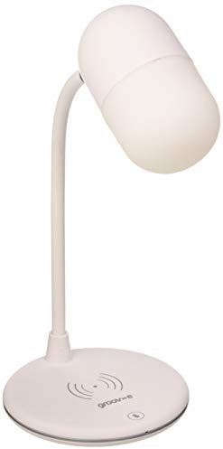 Groov-e Apollo Touch Control LED Desk Lamp with Built-in Wireless Charger & Bluetooth Speaker - White (GV-WC02)