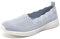 Puxowe Zapatillas Slip On Mujer Comoda Casual Mesh Respirable Ligero Zapatos Sneakers Moda Caminar Tejer Bambas Mocasines 39 EU Light Gray