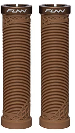 Funn Hilt MTB Lenkergriffe mit einfachem Verriegelungssystem, leicht und ergonomisch, mit einem Innendurchmesser von 22 mm, einzigartige Fahrradlenkergriffe mit Muster (Braun)
