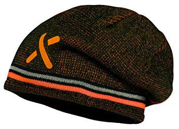 maximo Kids Boy-Beanie Reflex X mit Futter, schwarz/Neonorange, Gr. 55