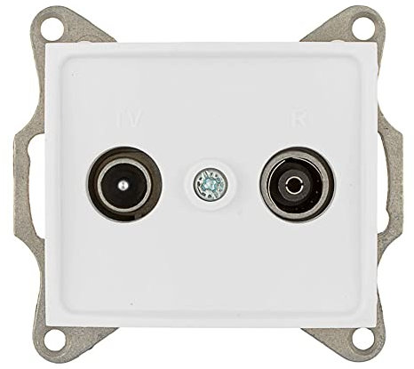 SOLERA 42998 Toma Intermedia DE SEÑAL para TV Y Radio DE EMPOTRAR Blanco S.Europa, Multicolor