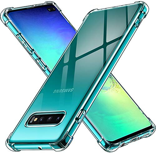 ivoler Coque pour Samsung Galaxy S10+ / S10 Plus, Ultra Transparent Étui de Protection en Silicone Antichoc avec Coins Renforcés, Clair Mince Souple TPU Bumper Housse