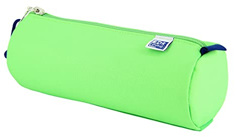 Oxford, Federmäppchen für die Schule, rund, groß, mit Gummizug, 22 cm, Grün