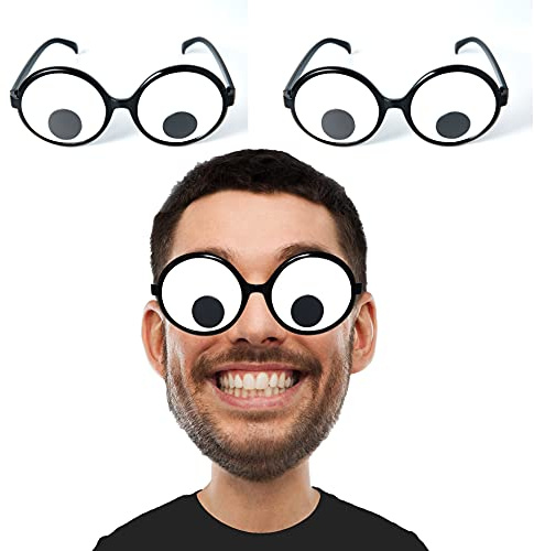 dodococa Wackelbrille mit Glubschaugen, lustige Kostümbrille für Karneval Party Scherzartikel - Riesige Kulleraugen-Brille für Erwachsene Kinder (3 Piece)