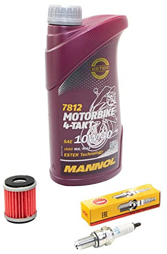 Wartungspaket Öl 1L + Ölfilter + Zündkerze für Yamaha MT 125 MT125 RE11 RE114 RE115 RE292 Baujahr 2014-2019