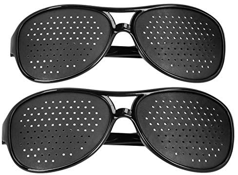GOTOTOP Loch-Brille, Pinhole Glasses Lochbrille Augentraining Gitterbrille mit faltbaren Bügeln für Augen-Training und Entspannun(Erwachsene Modelle)