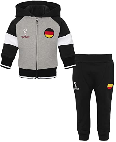FIFA 2022-Germania Tuta Ufficiale World Cup 2022, Nero/Grigio/Bianco, 3 Anni Unisex-Bimbi