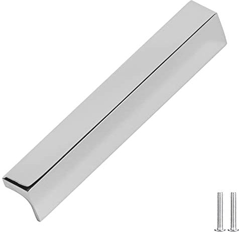 Decoranddecor Contemporary Pull Handles Solid Metal for Cabinets (128mm Between Hole Centres, Polished Chrome)