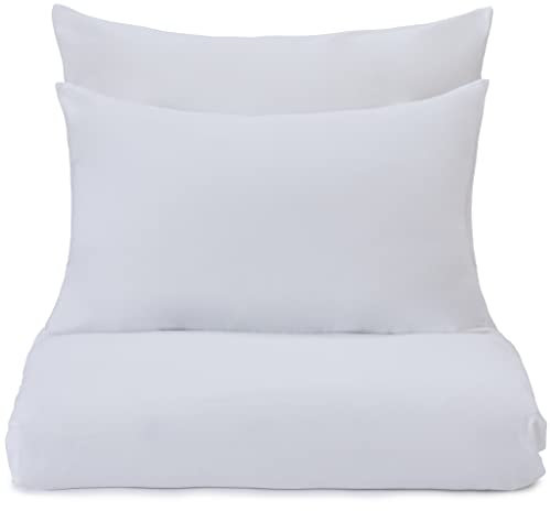 URBANARA Flanell-Bettwäsche Montrose Kissenbezug 100% Baumwolle 70x90 cm in Weiß