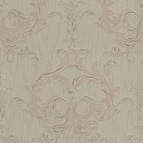 Profhome Textiloptik Tapete 961963-GU Textiltapete braun beige 0,53 m x 10,05 m / 5,33 m2