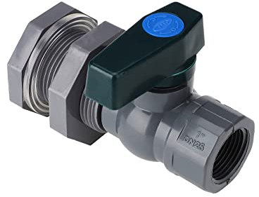 BestAlice Kit deviatore a barile in PVC, 1 pollice rubinetto da giardino connettore valvola a barilotto in PVC, kit di spina a barile da pioggia con adattatore per paratia (1 pollice, DN25)