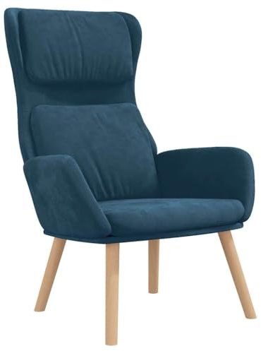 vidaXL Relaxsessel mit Armlehnen Fernsehsessel Polstersessel Wohnzimmersessel TV Sessel Loungesessel Ruhesessel Wohnzimmerstuhl Blau Samt