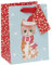Glick Luxury Christmas Bag for Gifts, Tiny/Mini Gift Bag with Kitten in Santa hat, Xmas Gift Bag.