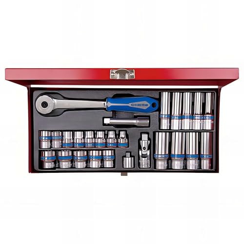 King Tony 3527MR01 Caja Sockets 3/8 for DIYers & Professionals, Made for Repair and Installation tasks, 26 Pieces