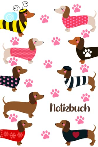 Dackel Notizbuch: 120 linierte Seiten für Schule, Uni, Studenten, Büro | Niedliches Hundedeckeldesign | Tagebuch für Hundeliebhaber | Hundebesitzer-Tagebuch | 6 x 9 Zoll A5 Größe