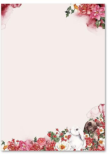 Briefpapier BLUMENHASEN - DIN A4 Format 50 Blatt