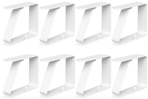 virea 8 x Pinces à Nappe Blanc pour Tables d'une épaisseur de 3 cm - - Pinces à Nappe en Acier Inoxydable pour l'intérieur et l'extérieur - - Pinces à Nappe faciles à Nettoyer