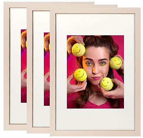 Hengsong Bilderrahmen 40x60 cm Holz 3er Set,mit Acryglas&MDF Für Family&Kinder,Hochzeitsgeschenk,Horizontale oder Vertikale Wandmontage,ca.42.9x62.9cm,Schwarz