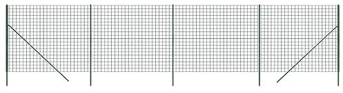 vidaXL Clôture en Treillis Métallique, Panneau de Clôture Décoratif, Barrière de Protection Jardin Patio Extérieur, Vert 2,2x10 m Acier Galvanisé