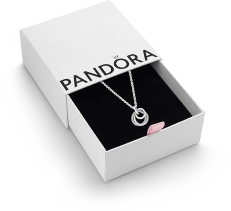 Pandora Moments Women's Sterling Silver Family Always Encircled Pendant Necklace, 60cm, With Gift Box