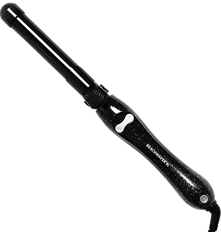 Beachwaver Black Glitter B1 Rotating Curling Iron | 1 inch (2.54 cm) Barrel for All Hair Types | Automatic Curling Iron | Easy-to-use Curling Wand | Long-Lasting, Salon-Quality Curls and Waves