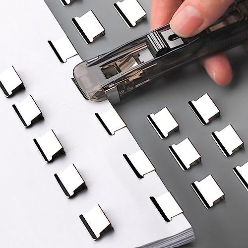 WOOXGEHM Edelstahl Nachfüllklammern aus Metall, 50 Tragbare Hand Schnellspender Flipchart Clips, Push Clips, Wiederverwendbar, Zum Sichern von Testpapieren, Büchern(Schwarz)
