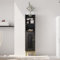 Hzuaneri Badezimmerschrank, Toilettenschrank, Badschrank, schmales Badregal, Verstellbare Ablagen, platzsparend, für kleine Räume, einfache Montage, 20 × 20 × 83 cm, Schwarz BC08206X