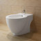 ARKEM Sanitari Filomuro Vaso WC E Bidet in Ceramica Filo Muro Filo Parete Design Moderno con Copriwater Chiusura Soft Close Chiusura Rallentata,Set Toilette e Bidè in Ceramica Bianca