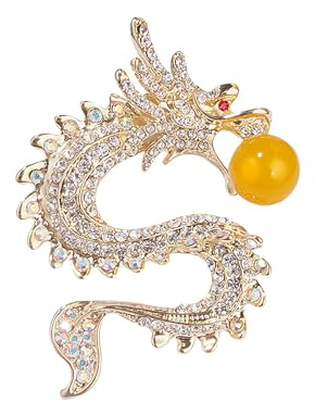 Broche vintage en forme de dragon - Broche tendance pour costume, manteau, accessoire de bijoux, 6.3cm *4.5cm, Plastique, Pas de gemme