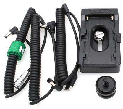 HangTon NP-F970 550 Akku Adapterplatte auf BMPCC 4K 6K Pro BMCC 6K 12V DC Stromkabel für Sony Blackmagic Pocket Cinema Camera, PD USB-C Ladegerät