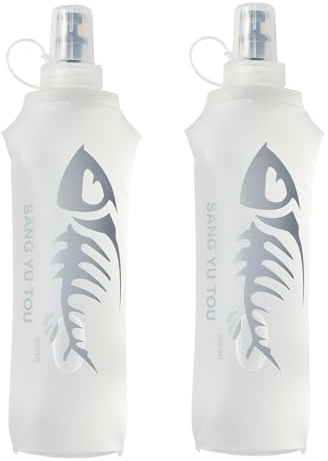 2 Gourde Souple Flasque Running, Soft Flask 500ml, Bouteille d'eau Gourde Sport Pliable Poche Hydratation, Réservoir d'eau Flacon pour Sports de Plein Air, Randonnée, Cyclisme, Camping, Jogging