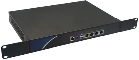 Glovary 13 Inch Firewall Rackmount J4125, 4 x i226V 2.5GbE LAN, 13 OPNsense Router PC Hardware, Barebone, AES-NI, 1U Rack Firewall Appliance, 2USB3.0, VGA, Console