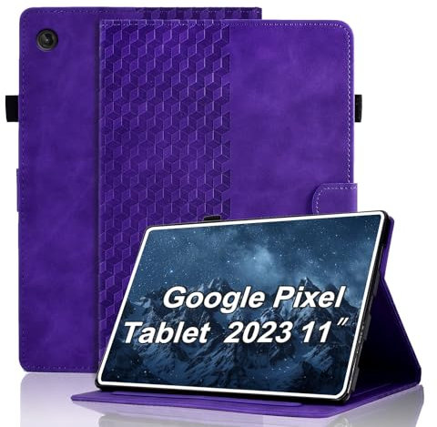 Vkooer Hülle für mit Google Pixel Tablet Schutzhülle 2023, Premium Ledertasche Folio Smart Case mit Ständer Stifthalter Kartensteckplatz für Google Pixel Tablet 11 2023 Release, Lila